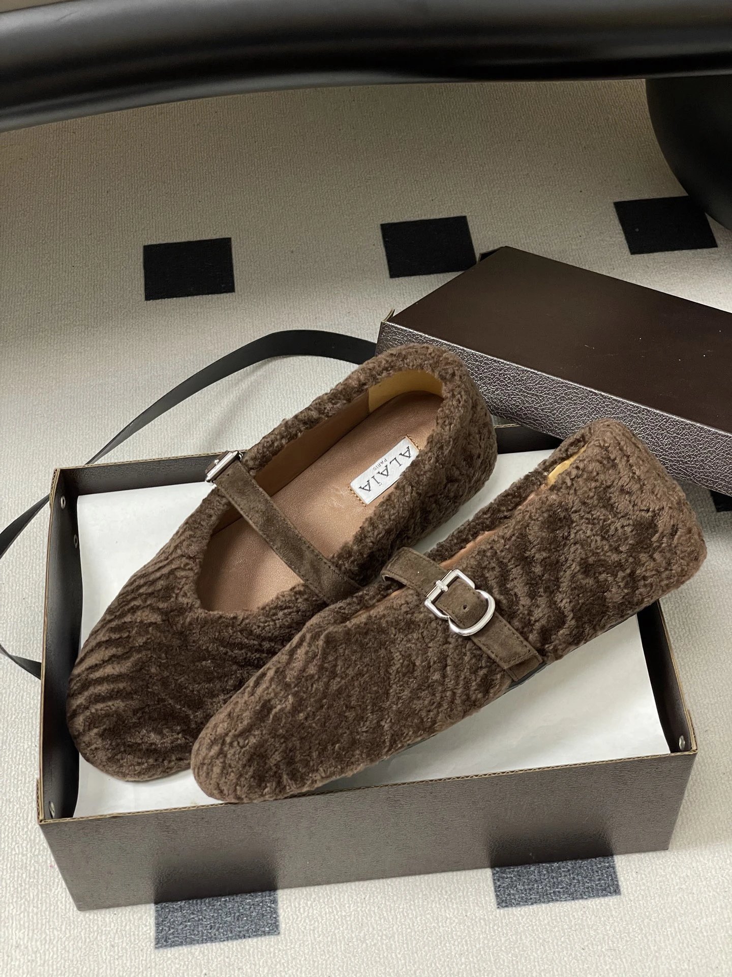 ALAIA Lambswool French Ballet Flat