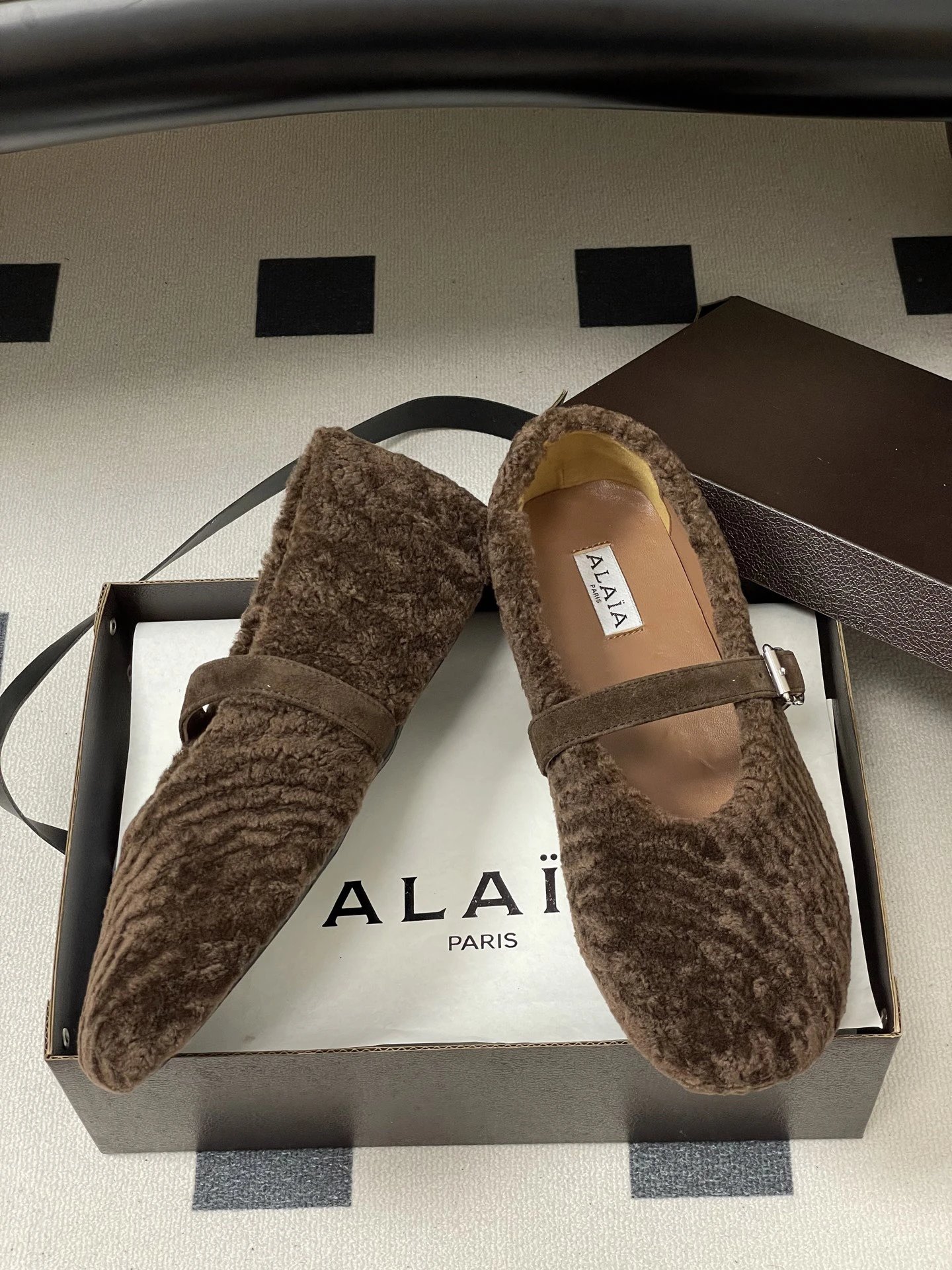 ALAIA Lambswool French Ballet Flat