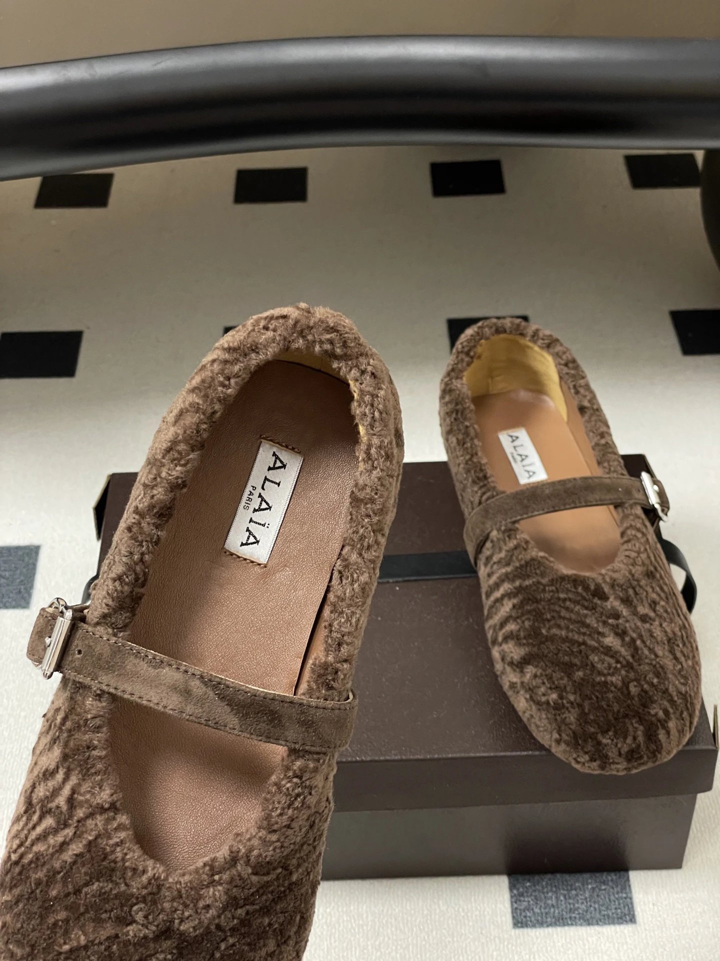 ALAIA Lambswool French Ballet Flat