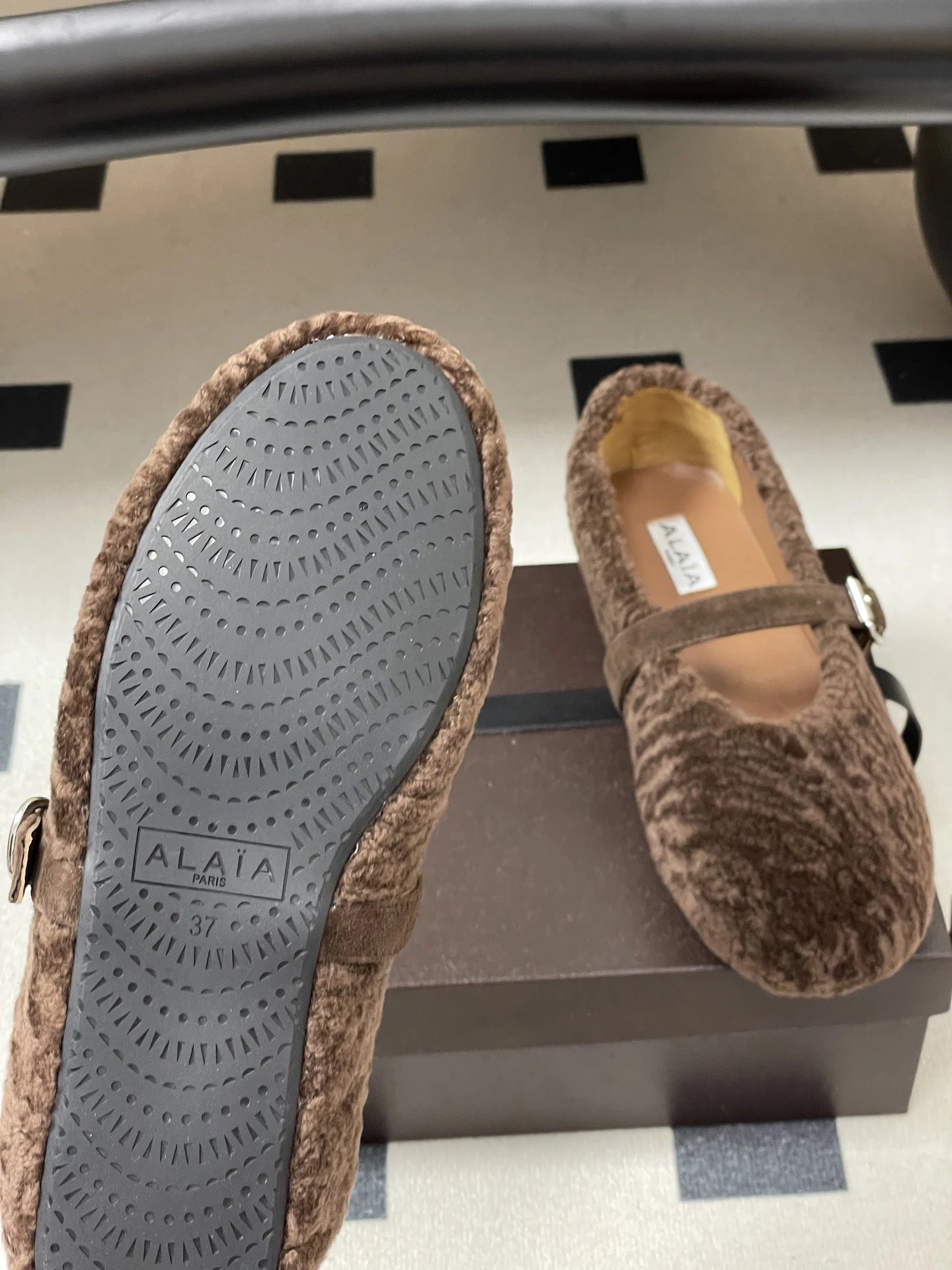 ALAIA Lambswool French Ballet Flat