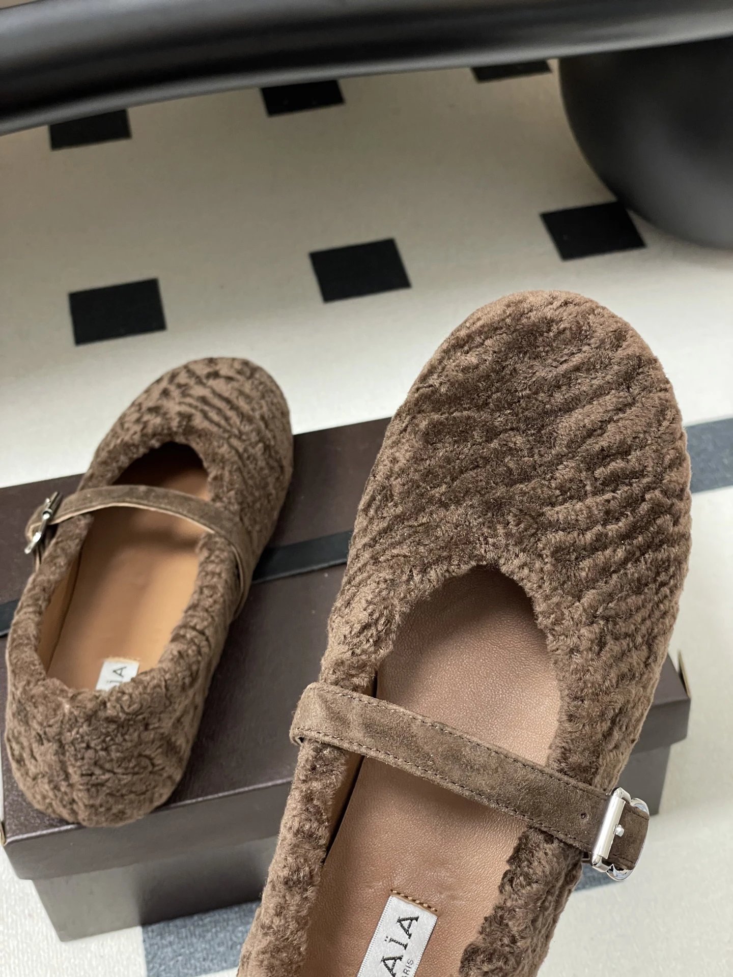 ALAIA Lambswool French Ballet Flat