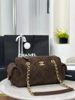 CHANEL 25K Metallic Quilted Bowling Bag in Calfskin,
