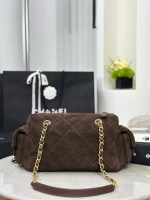 CHANEL 25K Metallic Quilted Bowling Bag in Calfskin,