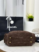 CHANEL 25K Metallic Quilted Bowling Bag in Calfskin,