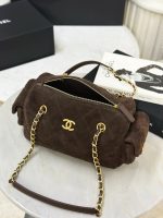 CHANEL 25K Metallic Quilted Bowling Bag in Calfskin,