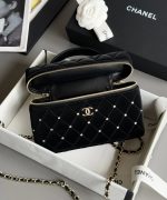 CHANEL Vanity with Chain Velvet Diamanté