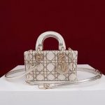 DIOR Lambskin Pearl Embroidered Micro Lady D-Joy Gold