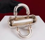 DIOR Lambskin Pearl Embroidered Micro Lady D-Joy Gold