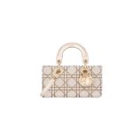 DIOR Lambskin Pearl Embroidered Micro Lady D-Joy Gold