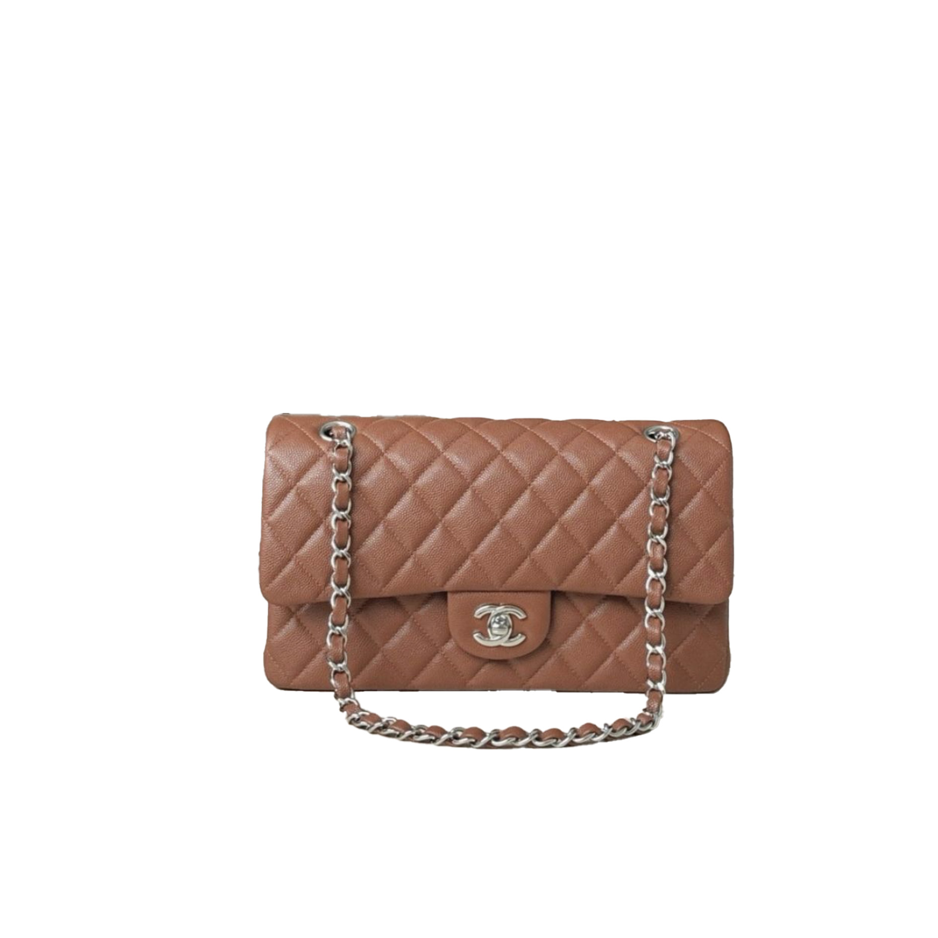 CHANEL Caramel Classique Flap Medium Handbag Caviar Leather