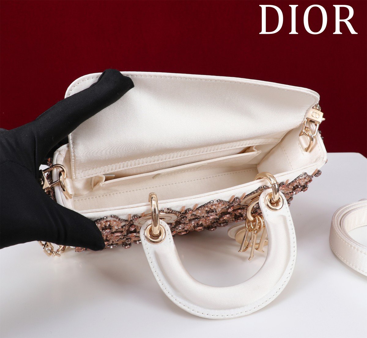 DIOR lady dior-tas Flower Cannages Calfskin