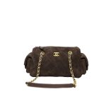 CHANEL 25K Metallic Quilted Bowling Bag in Calfskin,