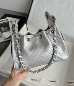 CHANEL 26C Hobobag Silver