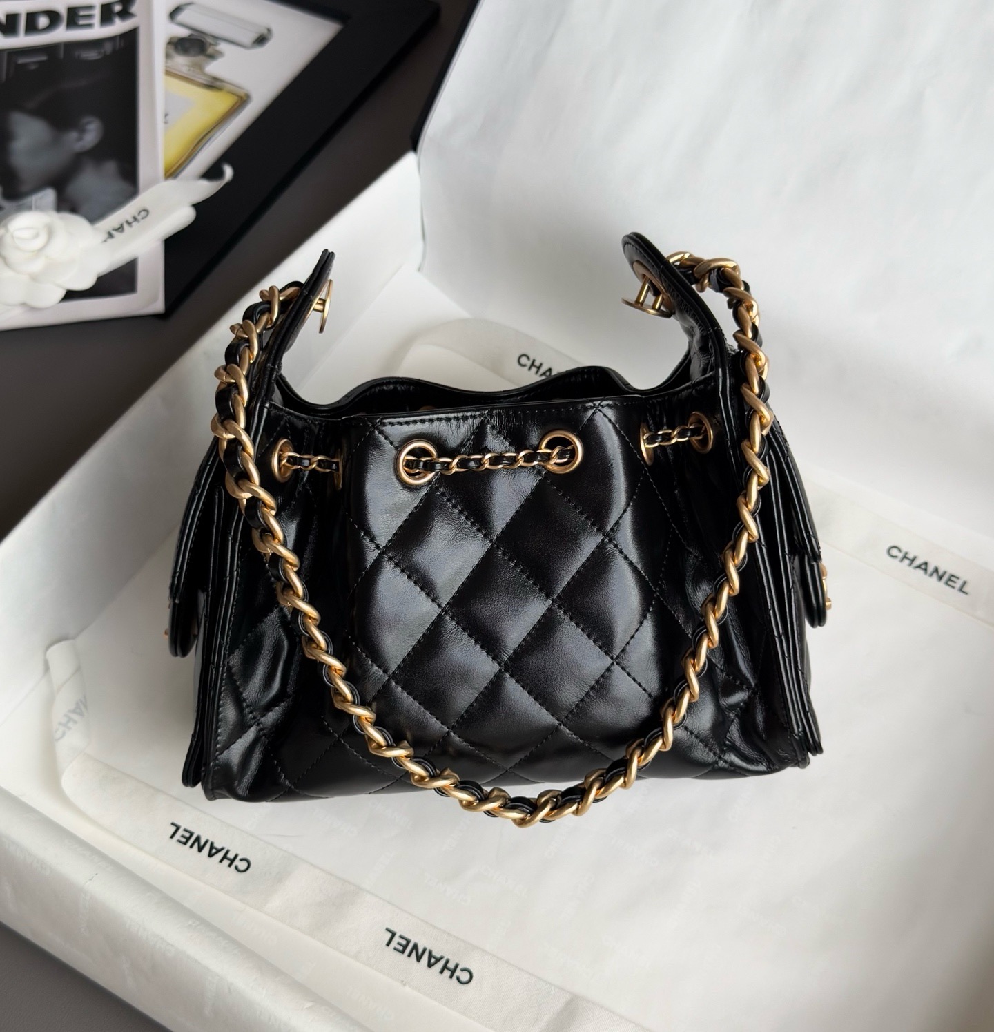 CHANEL 26C MINI Hobo Bag In Black