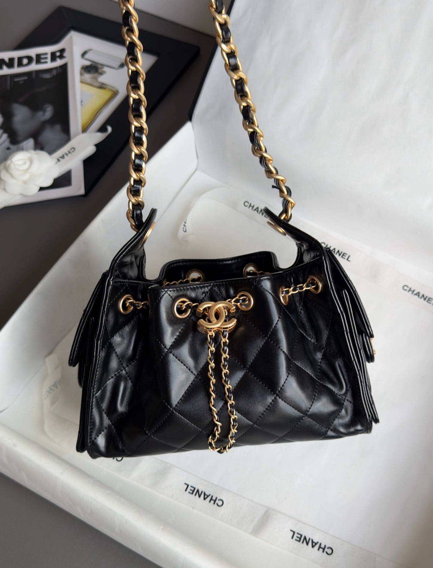 CHANEL 26C MINI Hobo Bag In Black