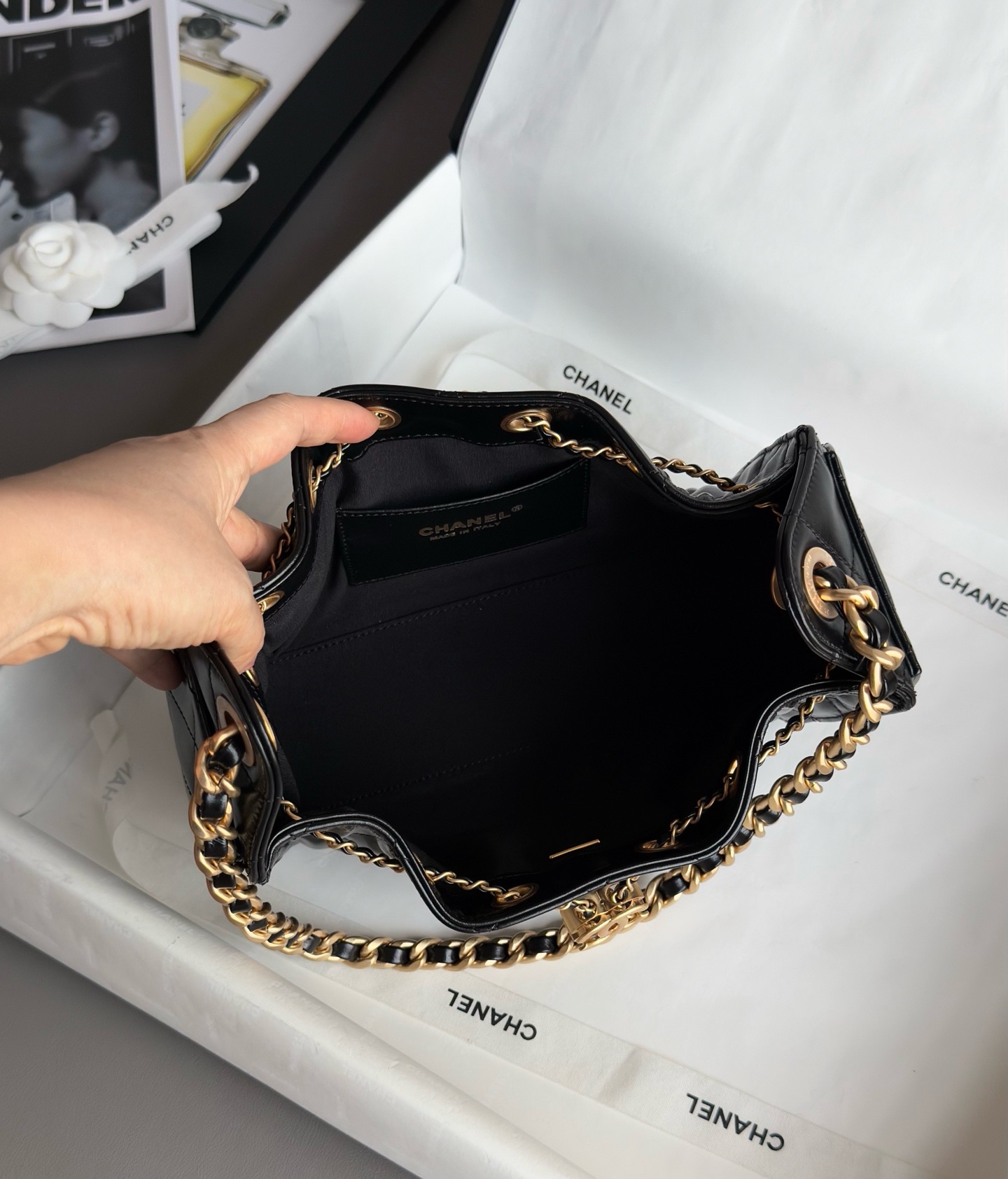 CHANEL 26C MINI Hobo Bag In Black