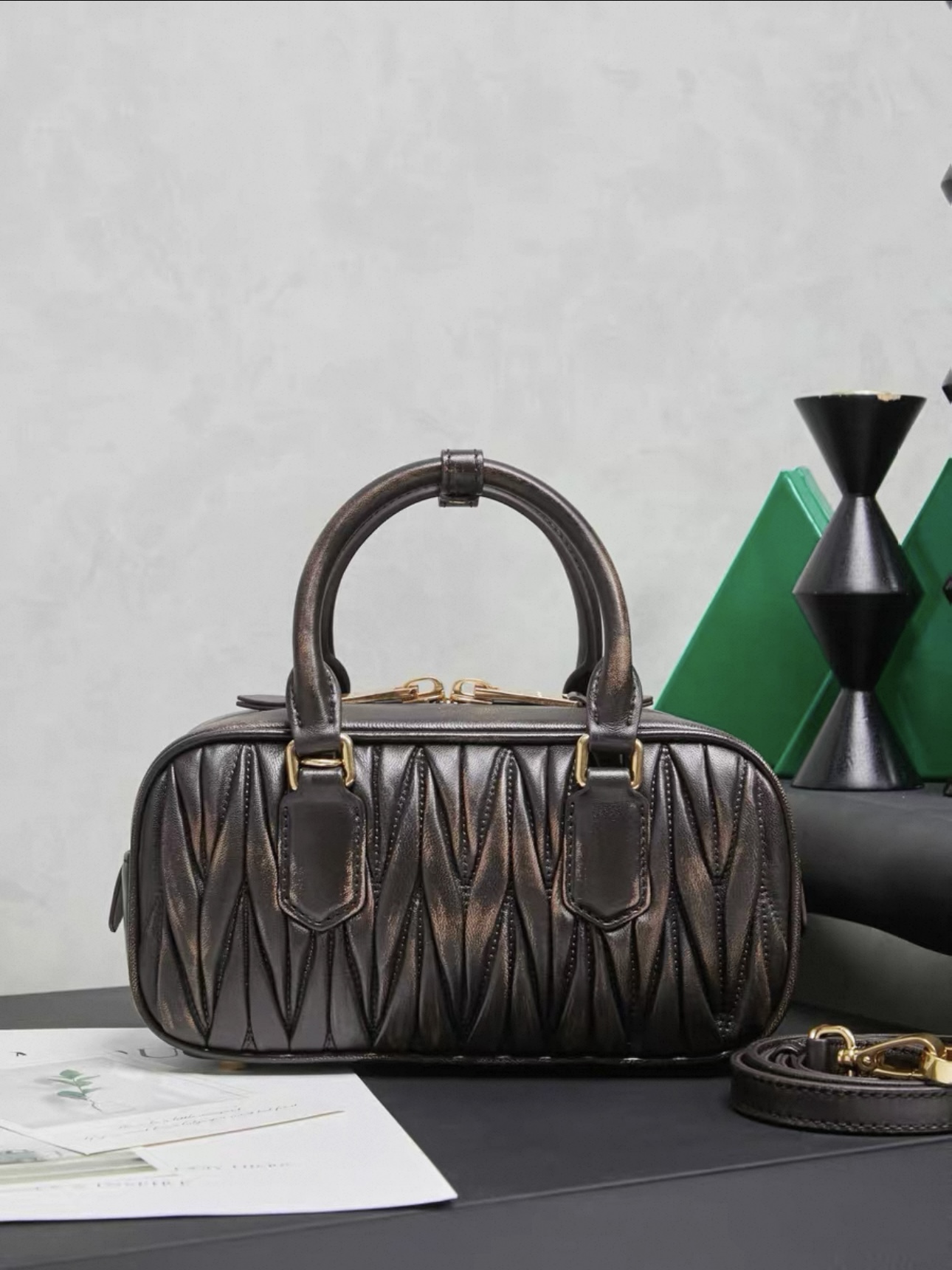 MIUMIU Arcadie matelassé nappa leather bag - 22cm