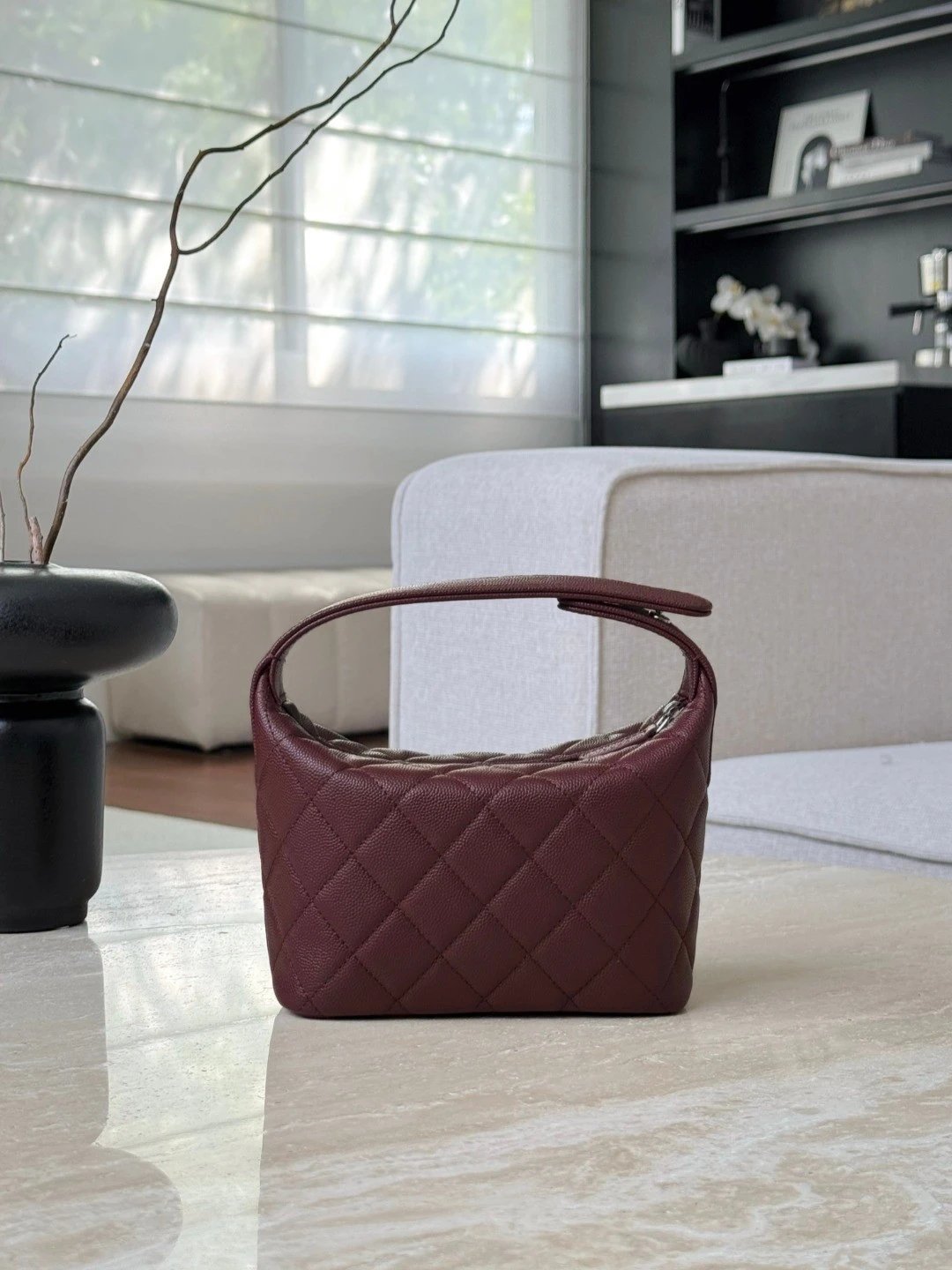 CHANEL Quilted Caviar Leather with Chain Strass Star