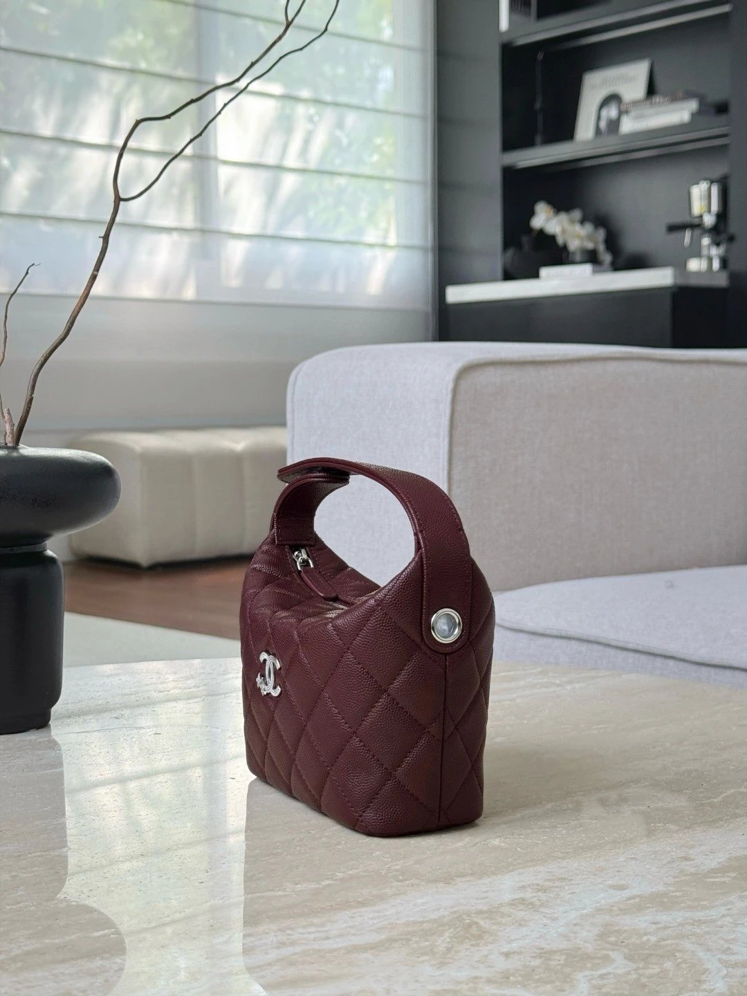 CHANEL Quilted Caviar Leather with Chain Strass Star