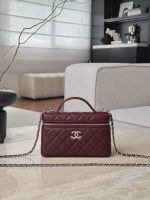 CHANEL Vanity with Chain Dark Red
