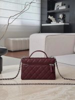 CHANEL Vanity with Chain Dark Red