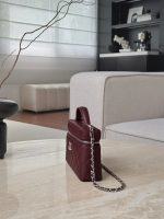 CHANEL Vanity with Chain Dark Red