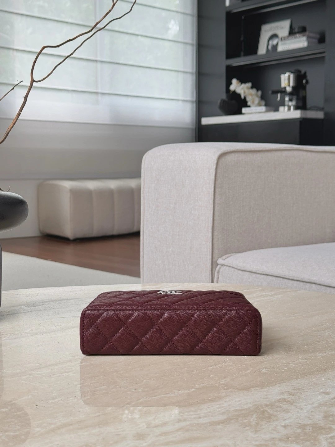 CHANEL Vanity with Chain Dark Red