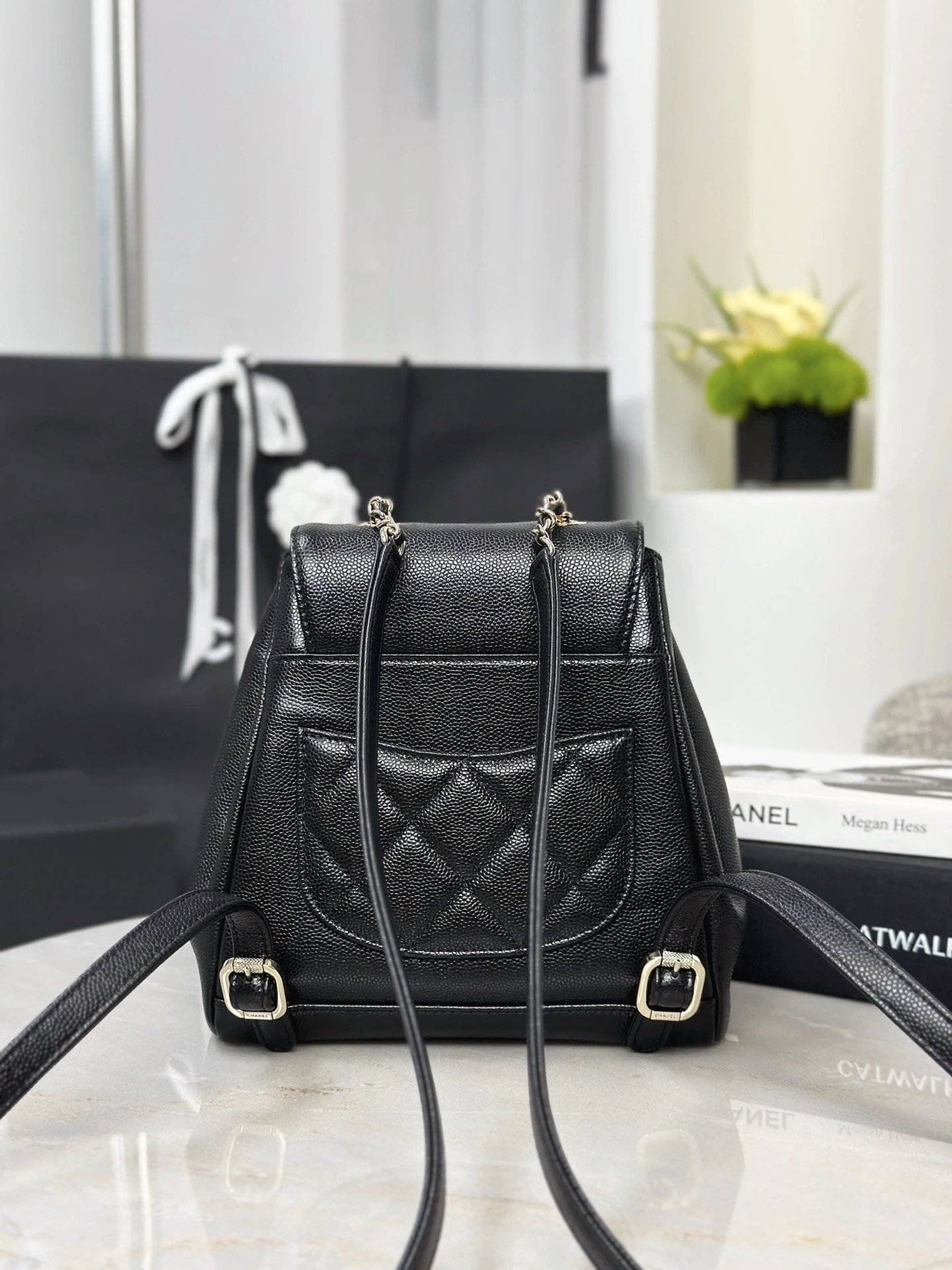 CHANEL Backpack with Coco Mark and Matelasse Caviar