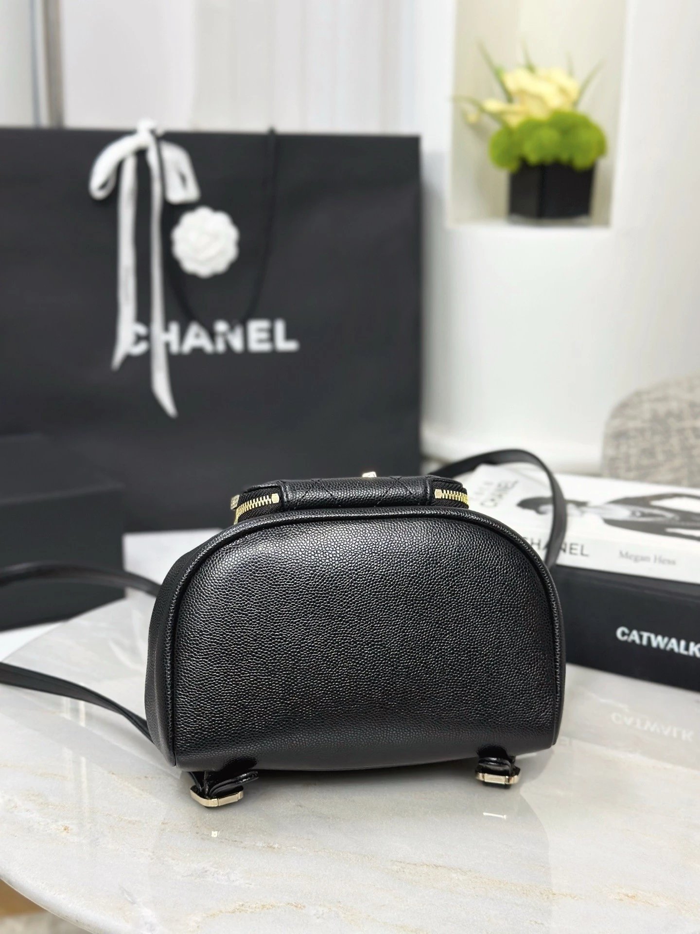 CHANEL Backpack with Coco Mark and Matelasse Caviar