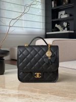 CHANEL 25B Backpack Grained Shiny Calfskin