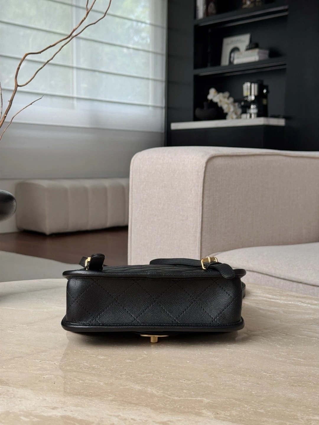 CHANEL 25B Backpack Grained Shiny Calfskin