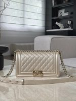 CHANEL Le Boy 25 Champagne Gold Bag