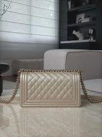 CHANEL Le Boy 25 Champagne Gold Bag