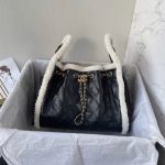 CHANEL 25K 25bag Small Crumpled Shearling Sheepskin
