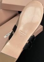 MIUMIU Nude Lambskin Ribbon Buckle Ballet Flats