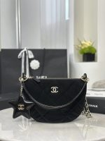 CHANEL 25N Clutch With Chain Velvet-Effect Nylon