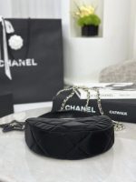 CHANEL 25N Clutch With Chain Velvet-Effect Nylon