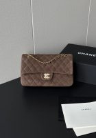 CHANEL Vintage Classique Flap Medium Handbag Suede Leather