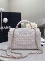 CHANEL Woolen Fabric handle bag