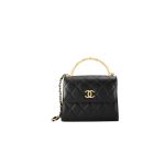 CHANEL 23B Kelly Bag Pearl Handle Quilted Lambskin