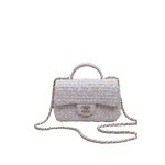 CHANEL Woolen Fabric handle bag