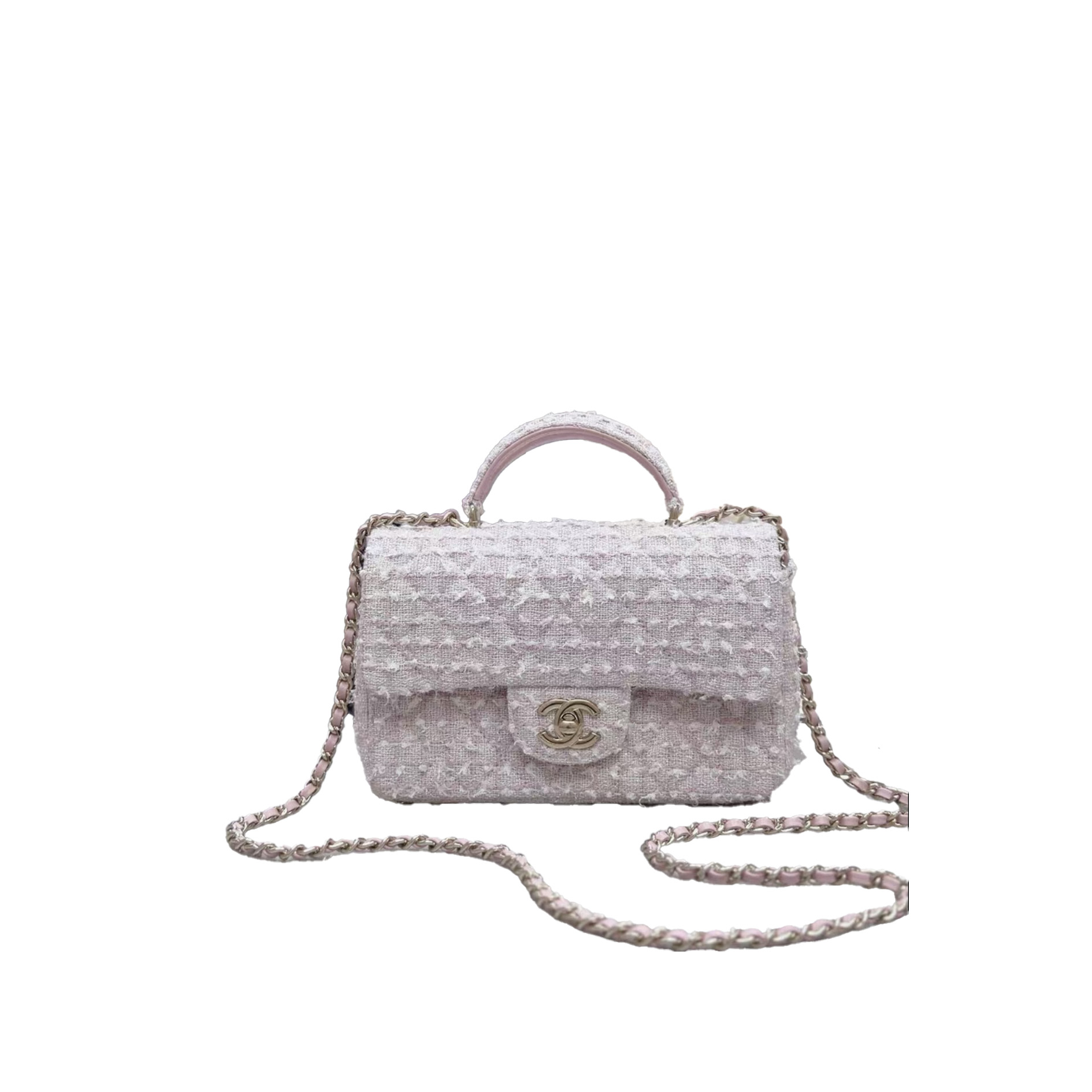 CHANEL Woolen Fabric handle bag
