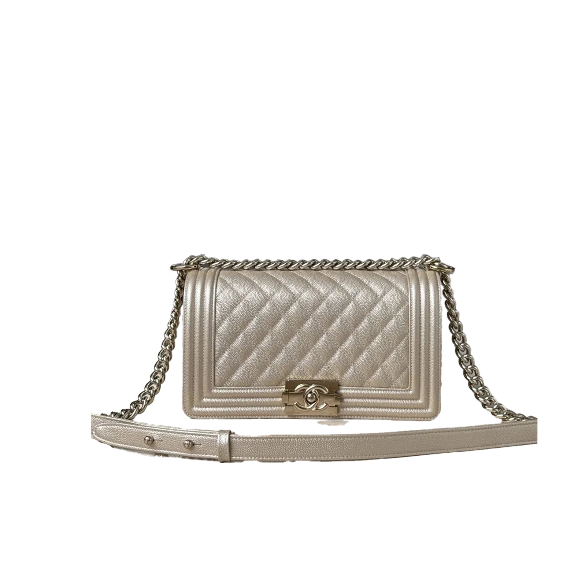 CHANEL Le Boy 25 Champagne Gold Bag