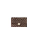 CHANEL Vintage Classique Flap Medium Handbag Suede Leather